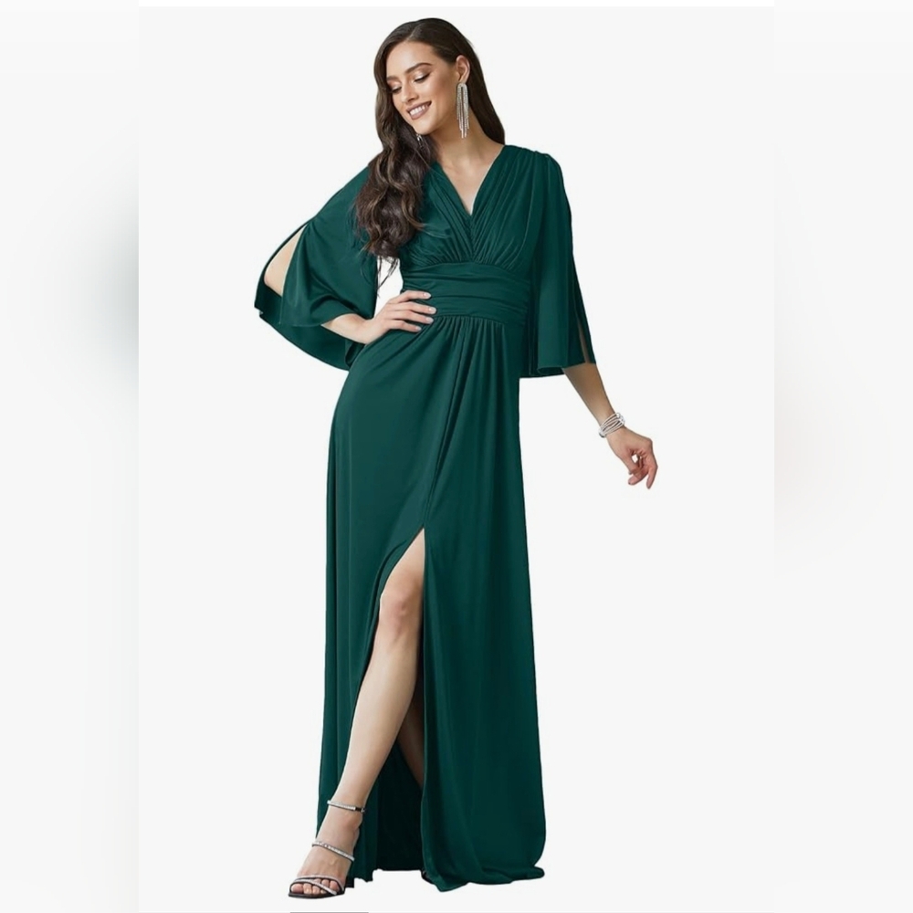 Elegant Plus Size Green Maxi Dress